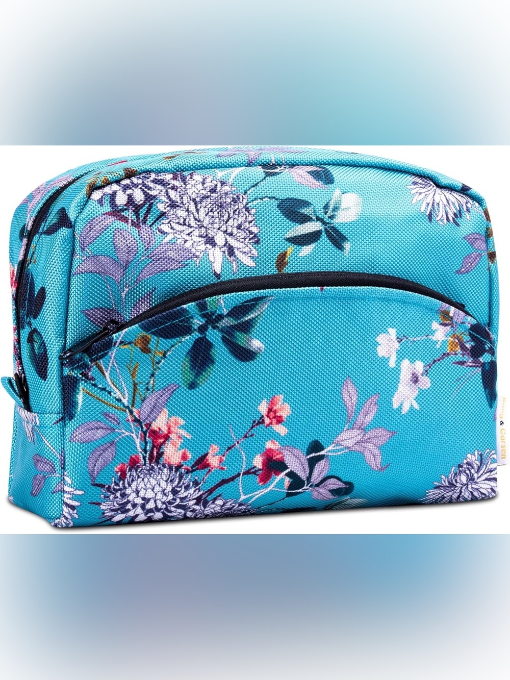 NWT Floral Zip Cosmetic Pouch in Teal